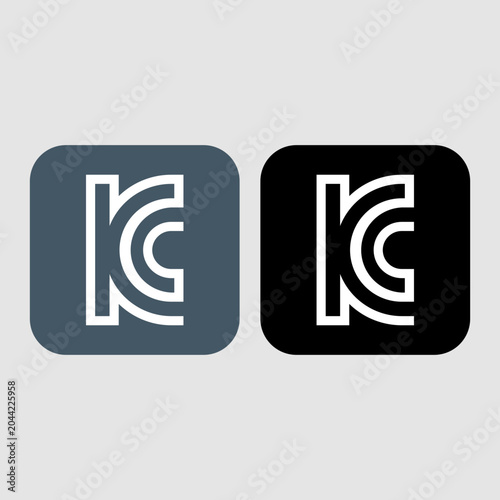 KC Mark Korea Certification | Korean Conformity Symbol Icon Gray Black Vector