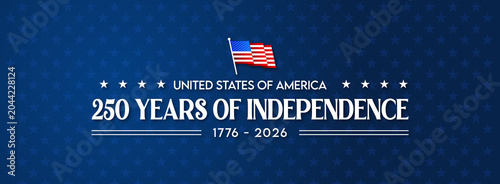 Foto United States 250 years of independence patriotic banner