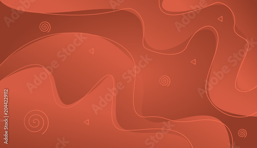 Abstract terracotta red fluid wave background