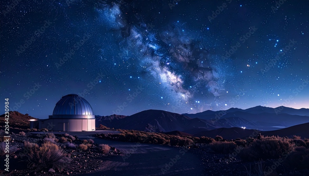 Obraz premium Dramatic night sky over ancient temple ruins.