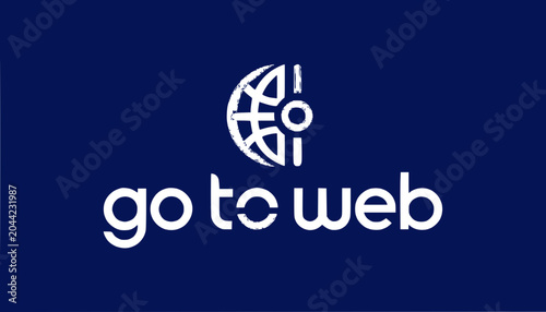 Go To Web logo on dark blue background, global network concept, digital technology
