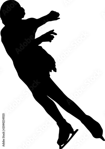 Fotografija Figure Skater Jumping in Mid-Air Silhouette