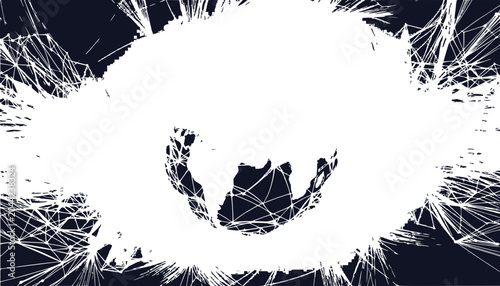 Abstract Globe Network Connection, Digital World Map Data Visualization