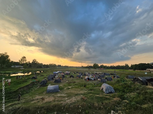 фотографія A view of temporary houses belonging to the Bede community in Bangladesh, showca