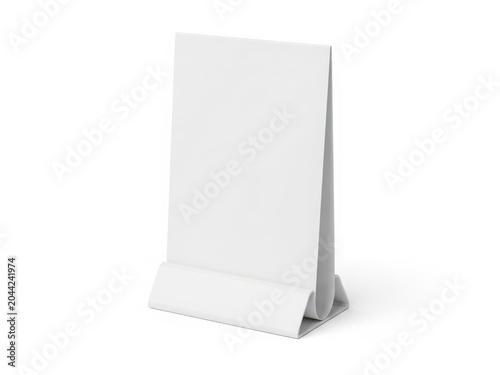 A white paper stand with a perforated edge displayed against a white background