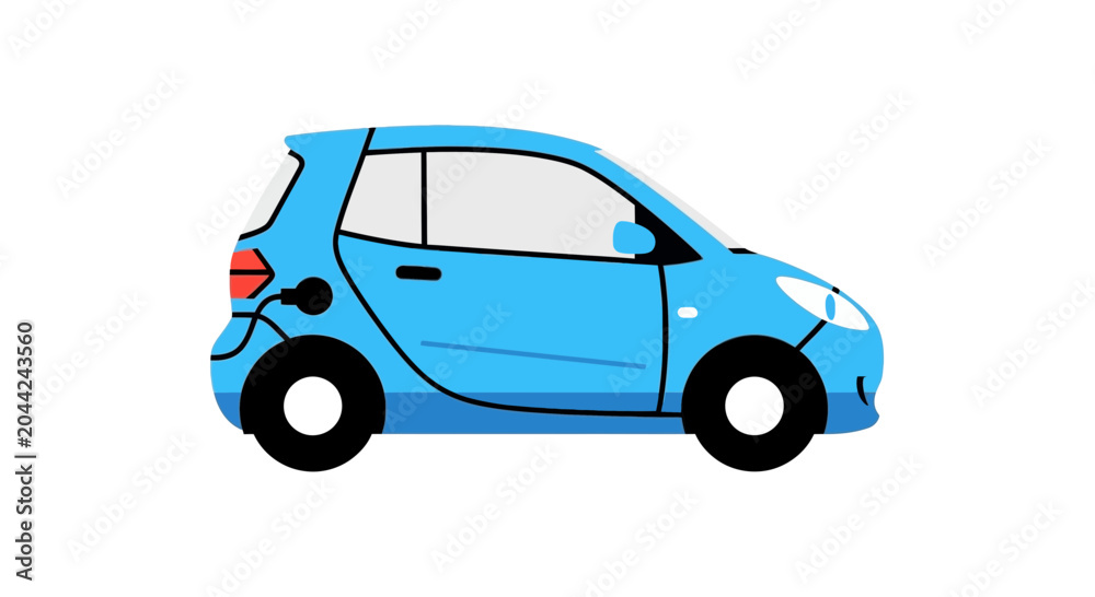 Fototapeta premium blue cartoon car illustration