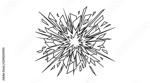 Canvas-taulu Abstract explosion of sharp geometric shards radiating outwards.