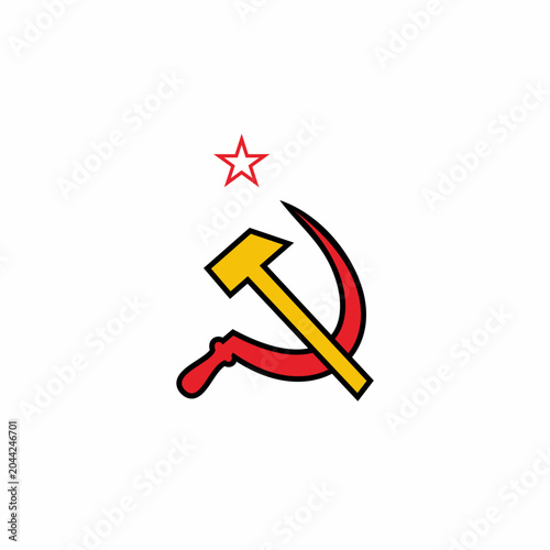 Communism hammer sickle symbol vector