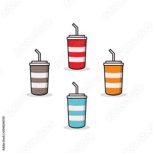 Soda paper cup cartoon icon vector
