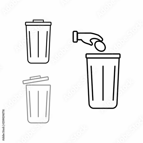 Trash icon with hand Vector Illustration