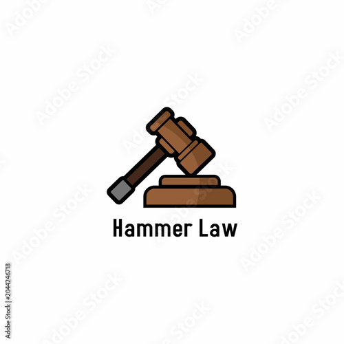 Hammer law icon Vector Illustration