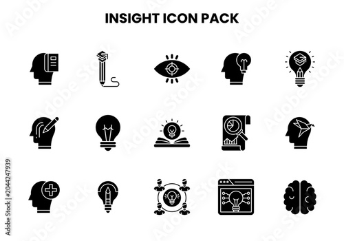Tableau sur toile Insight Glyph Set Icons Pack
