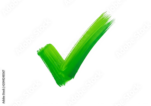 Green checkmark icon indicating approval or success isolated on transparent background