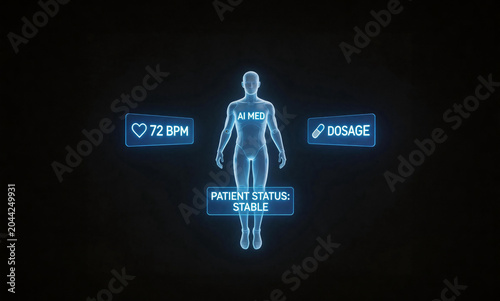 Futuristic Medical Health Monitoring Interface