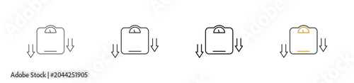 Weight Loss icon set outline style with various size