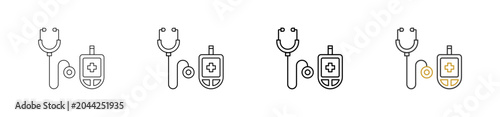 Foto Regular Checkups icon set outline style with various size