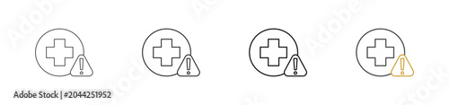 Chronic Condition icon set outline style with various size