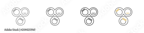 Bild auf Leinwand Family History icon set outline style with various size