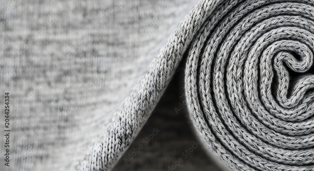 Naklejka premium Rolled gray fabric texture background