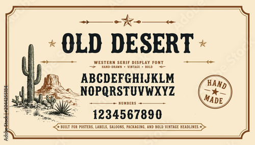 Foto Old Desert Vintage Western serif display font for rustic branding and retro post