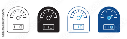 Photos Energy Meter Icon Set Vector Flat and outline Design Power Measurement Collectio