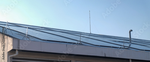 Solar panel roofs in industrial plants.