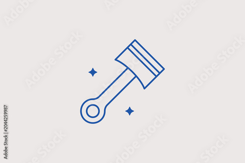 Bild auf Leinwand Engine piston connecting rod line icon for motor mechanics for automotive engineering logs