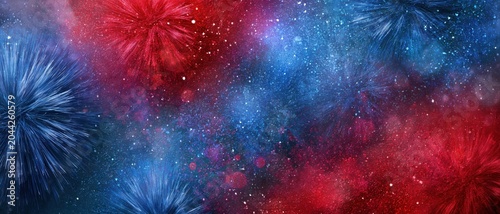 4th of July background, USA Independence Day banner, American patriotic red white and blue texture, backdrop, celebration design, festive holiday wallpaper with copy space, horizontal banner