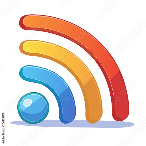 Colorful 3D WiFi Symbol Icon