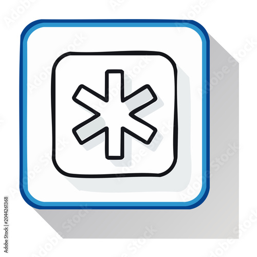 Doodle star of life medical symbol