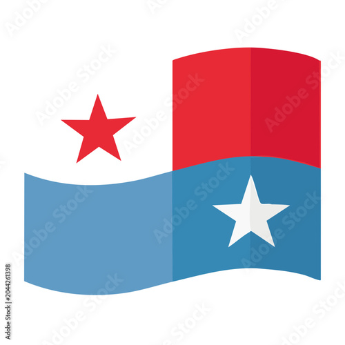 Flat design icon of a flag with stars