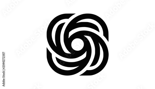 Abstract Black Swirls Logo Icon