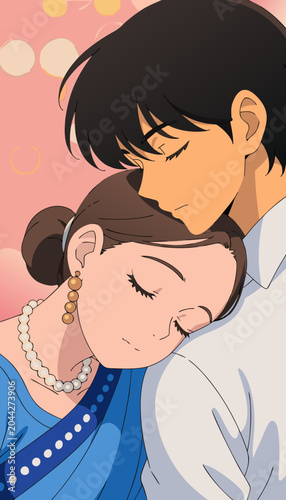 Young couple resting peacefully in soft warm light during a tender moment of connection
