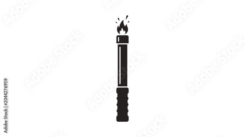 Bild auf Leinwand Torch flame glowing on a metal handle acts as a powerful metaphor for leadership, guidance, and the pursuit of knowledge