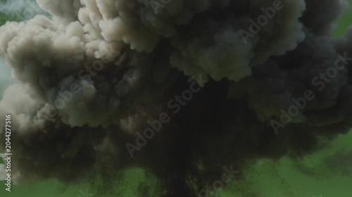 High-quality explosion effect on a green screen background, perfect for video editing, visual effects, action scenes, cinematic productions, gaming content, and motion graphics projects. This realisti