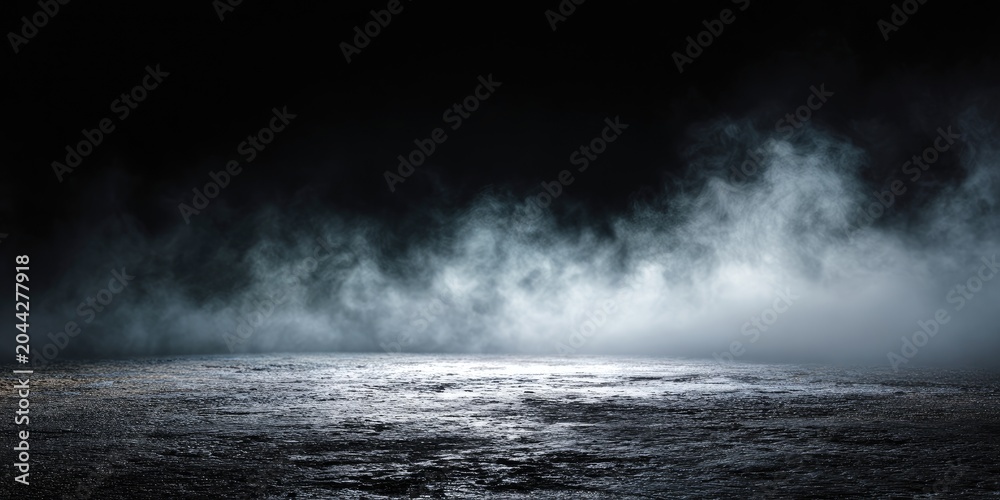Naklejka premium Dark, smoky atmosphere with stark lighting on a rough surface