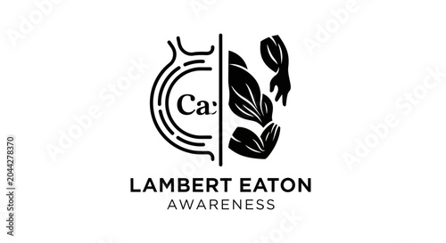 Elegant monochrome logo for Lambert Eaton Awareness campaign.