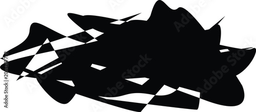 Modern Abstract Black Geometric Logo Design with Dynamic Shapes Creative Corporate Branding Symbol Vector Illustration
