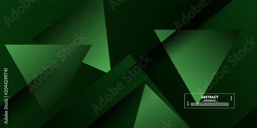 Green abstract triangle pattern background. Simple and trendy banner background design. Eps10 vector.