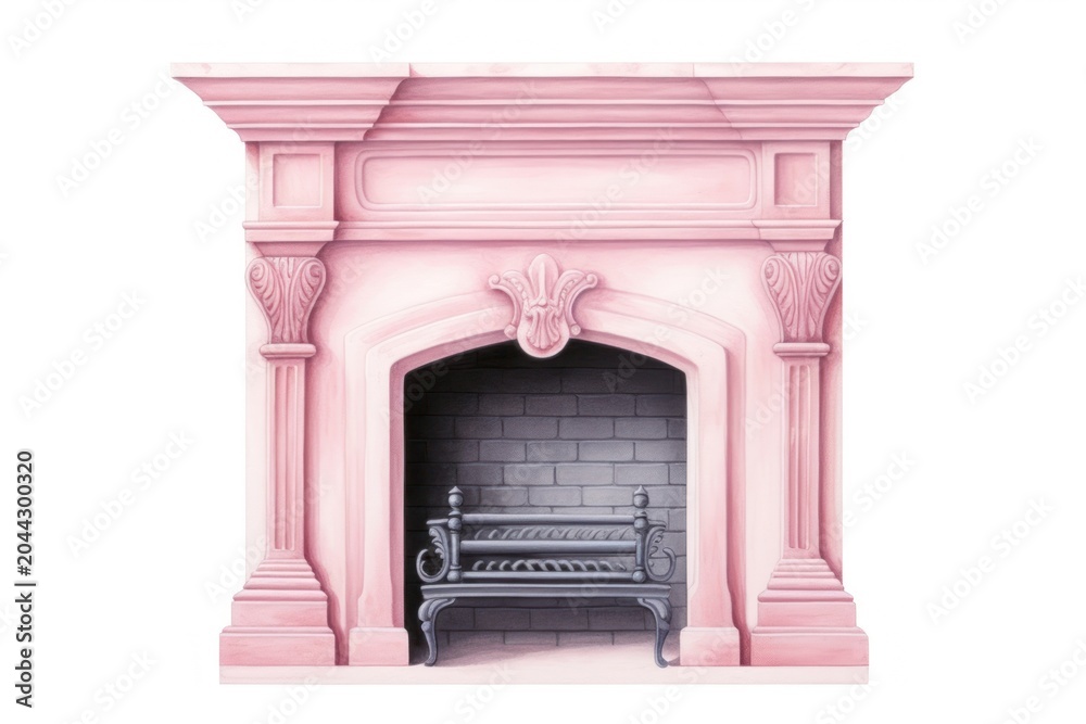 Obraz premium A fireplace furniture hearth white background.