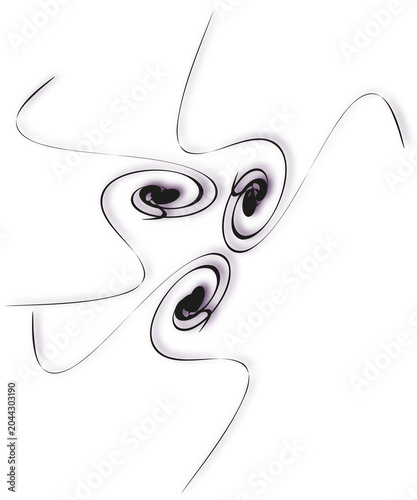Curved smooth lines, reminiscent of calligraphy, for printing on clothes, websites, invitations.