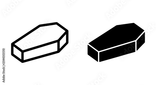 Foto Coffin Icons, Funeral Vector Art, Death Symbol, Burial Outline, Black and White