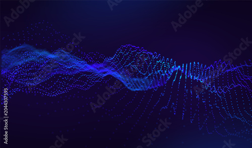Abstract future ai background with blue big data and digital dots for tech and technology science presentation. Line cyber business network 3d backdrop. Connection graphic design