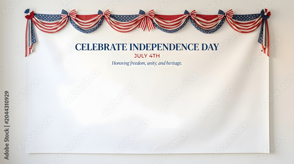 Obraz premium Independence Day Celebration Banner Display.