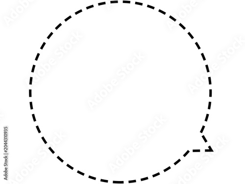 黒色のシンプルな丸い破線の吹き出し