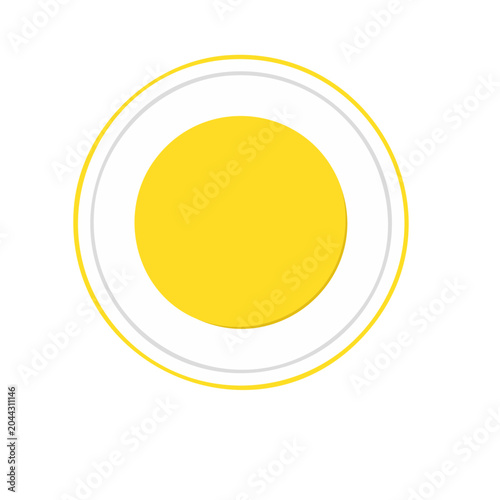 Flat design sun icon with white and gray rings