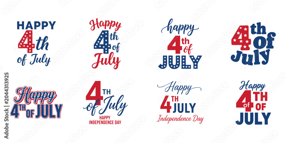 Fototapeta premium Happy 4th of july patriotic greeting designs