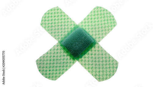 Quadro su tela Green mesh bandage crossed over white