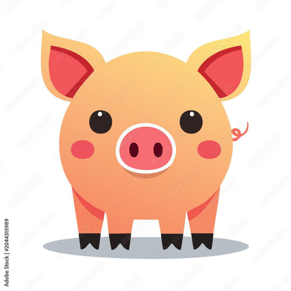 Fototapeta premium Cute cartoon pig illustration