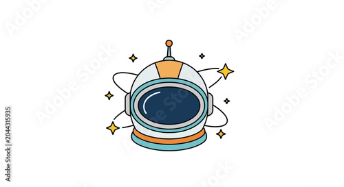 Astronaut helmet in space suit.